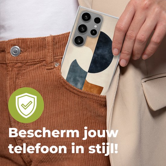 Telefoonhoesje Geschikt voor Samsung Galaxy S23 Ultra hoesje - Cirkels - Abstract - Kleurrijk - Siliconen Telefoonhoesje Telefoonhoesje