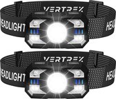 Vertrex Hoofdlamp LED Oplaadbaar - Hoofdlampje - Hoofdlampen - Koplamp - hoofdzaklamp - Wit & Rood Licht