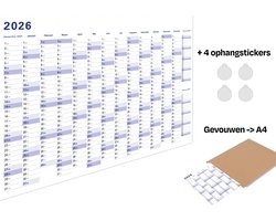 Huurdies - Jaarplanner 2026 - Gevouwen naar A4 - 98x68cm