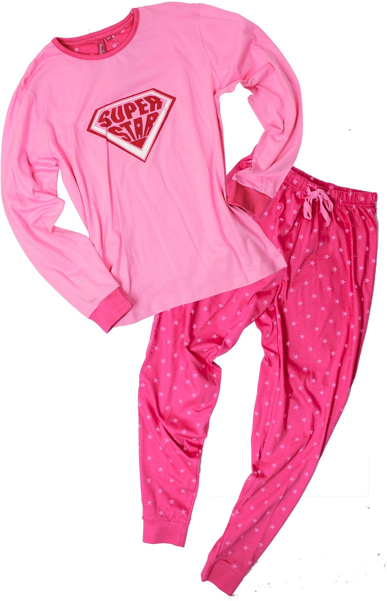 AnnaRebella Meisjes Pyjama - 100% Katoen - Roze - Maat 152