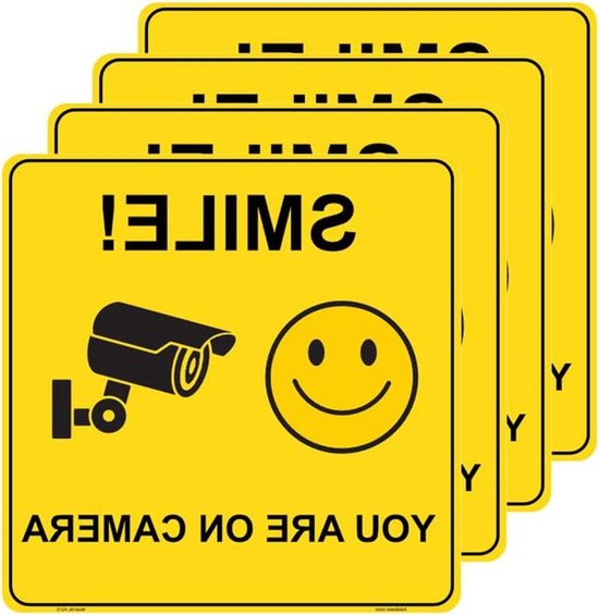 Videobewaking Vinyloverdrukplaatjesticker Waarschuwing PVC-sticker Camera Alarmsticker Zonnebrandcrème Home CCTV Video Security Decal Borden  34