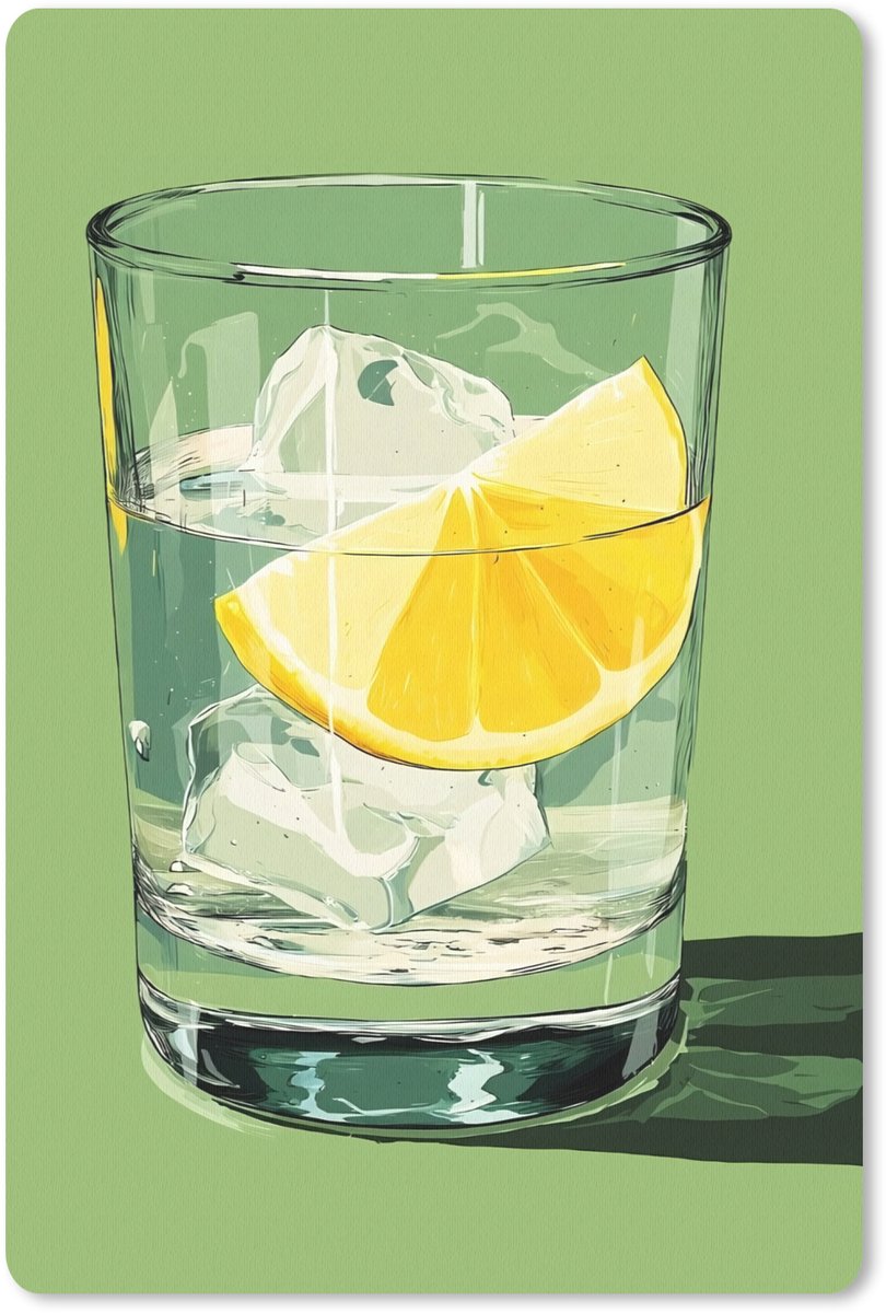 Muismat 18x27 cm - Mousepad Glas - Citroen - Ijsblokjes - Groen - Muismatten