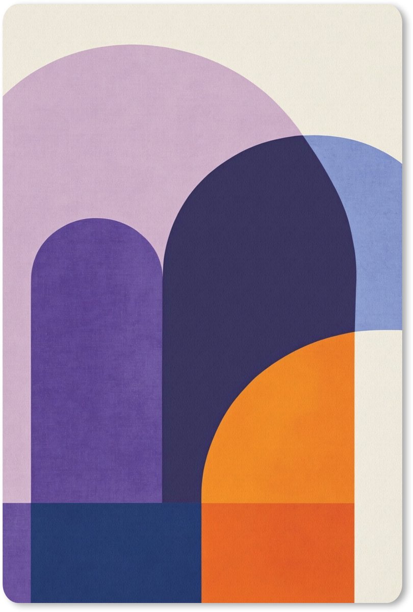 Muismat 18x27 cm - Mousepad Vormen - Abstract - Grafisch - Oranje - Muismatten