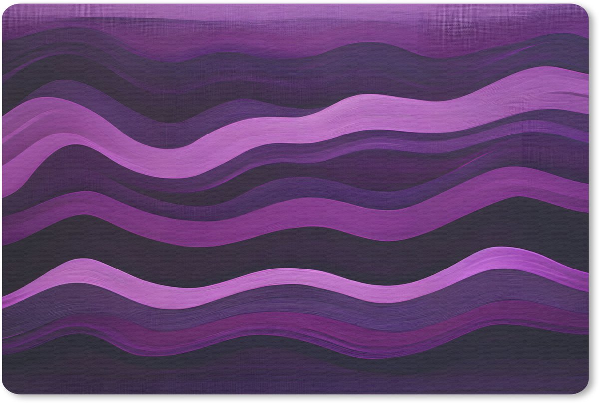 Muismat 27x18 cm - Mousepad Lijnen - Golven - Paars - Abstract - Muismatten
