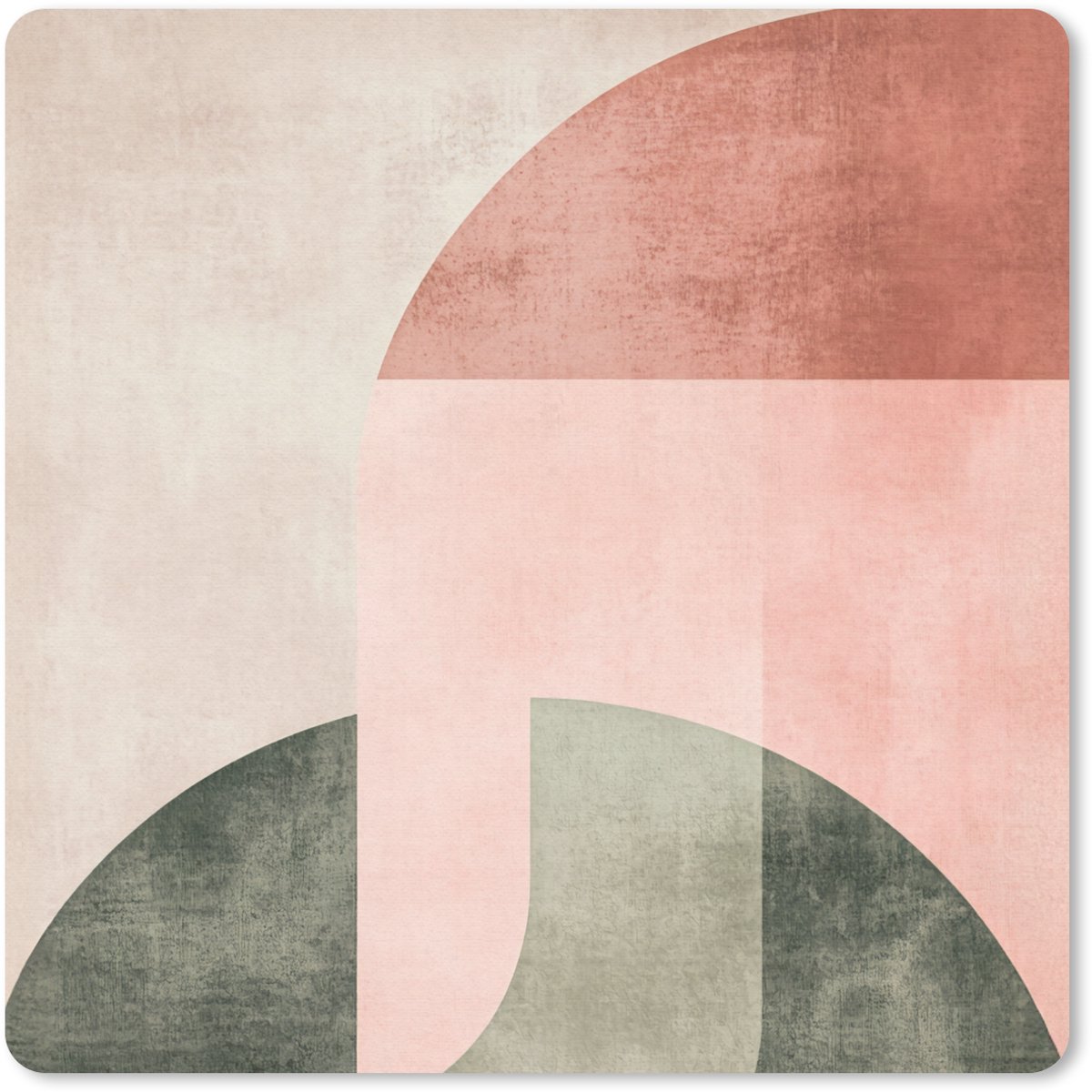 Muismat 20x20 cm - Mousepad Cirkel - Abstract - Roze - Muismatten