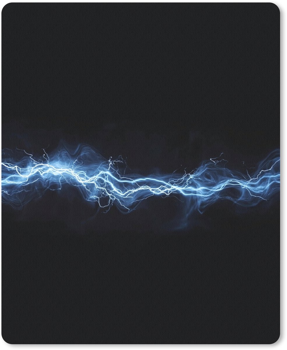 Muismat 19x23 cm - Mousepad Gaming - Bliksemflits - Blauw - Energie - Muismatten
