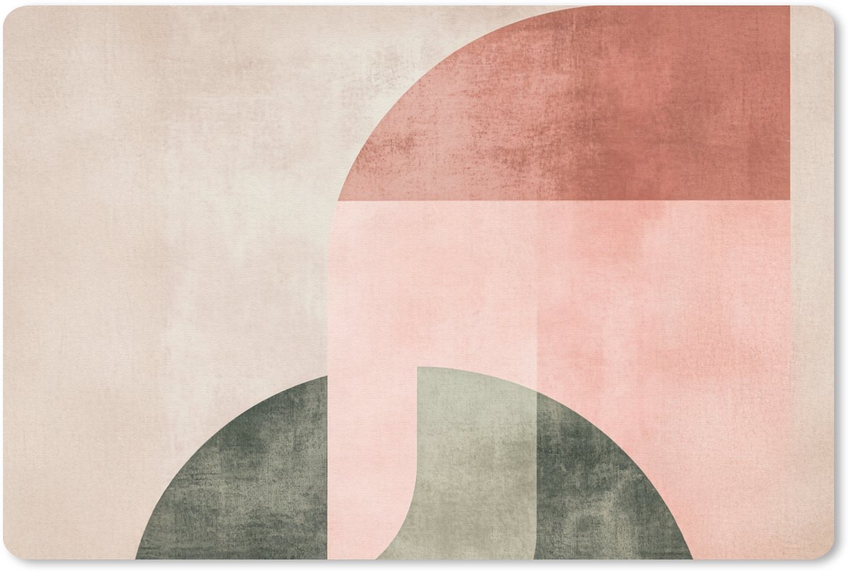Muismat 27x18 cm - Mousepad Cirkel - Abstract - Roze - Muismatten