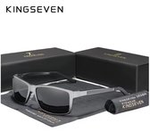 KINGSEVEN Zonnebril 7021 - Donkergrijs – Heren - Vrouwen - Gepolariseerd - UV400 - Rechthoek