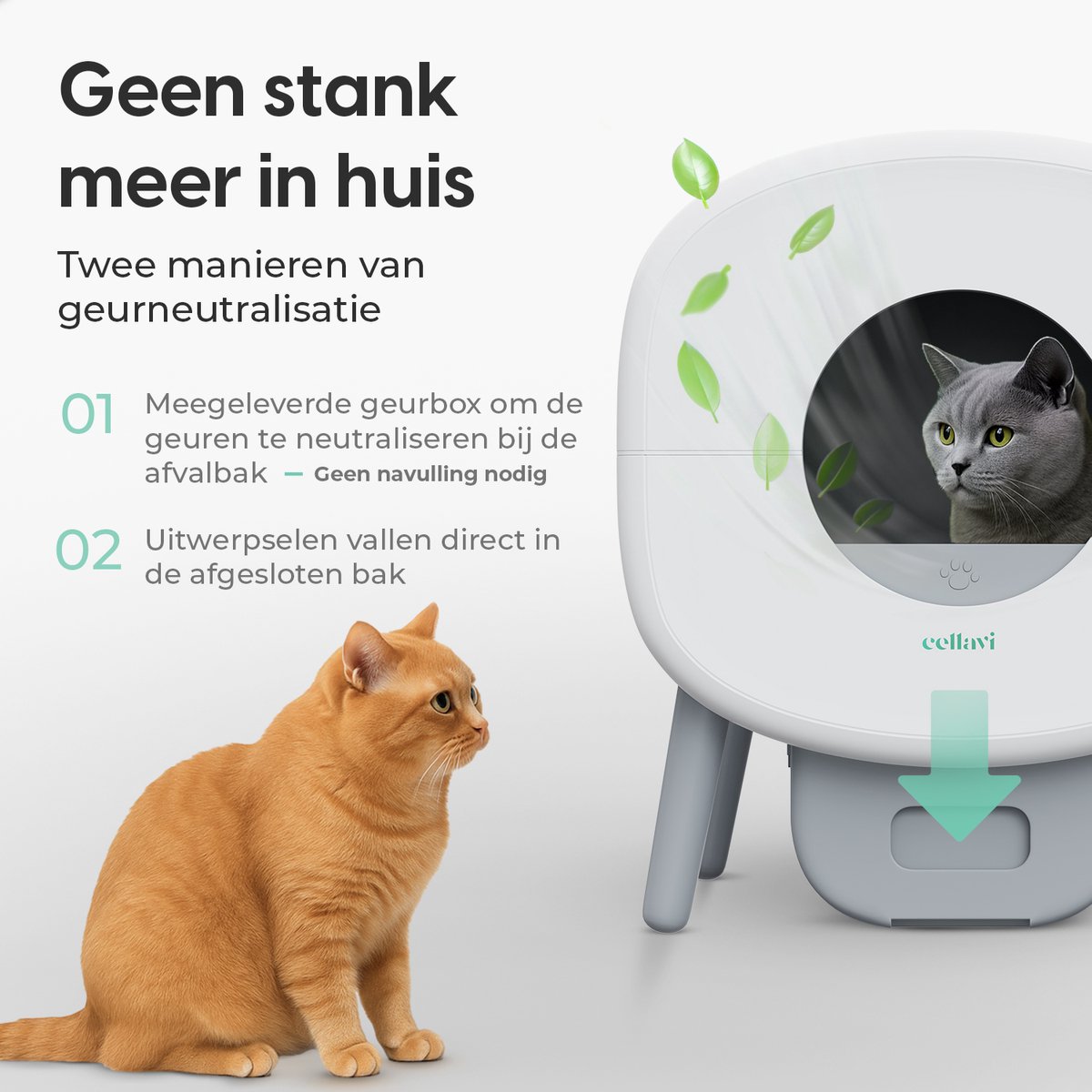 Cellavi NEO-B Automatische Kattenbak - 95L voor 1-3 katten thumbnail 4