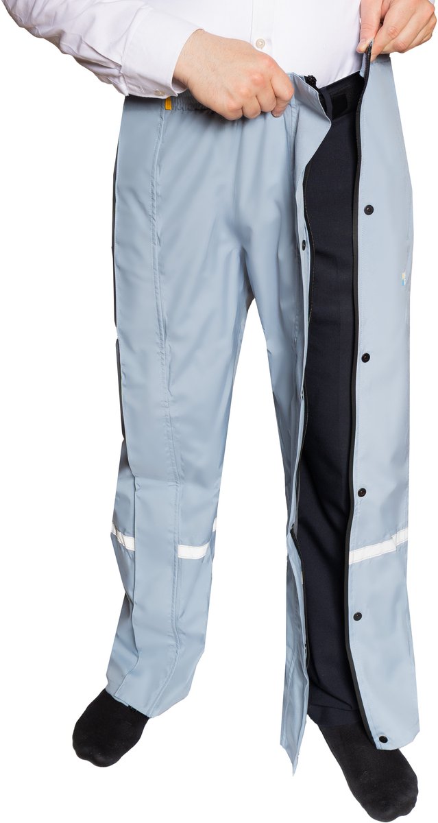 Hello Rain ZipDry Pro – Regenbroek 3-Lagen met Zijrits Lichtblauw 2L