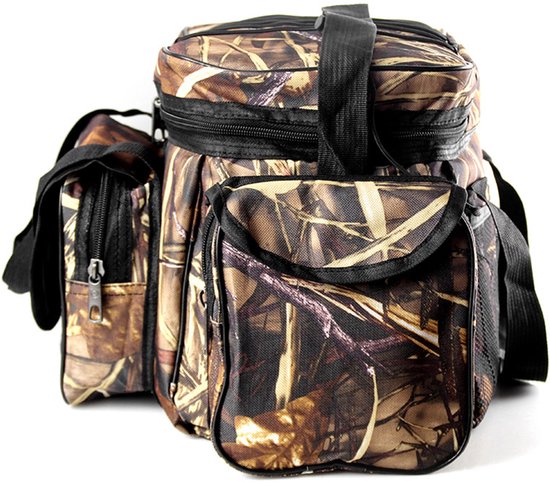 Sac à bandoulière imperméable Vista Bag – Sac de pêche grande capacité avec plusieurs poches – Sac de pêche Plein air Oxford – Sac à main ou bandoulière pour la Pêche, le Camping, la chasse – 50 x 30 x 25 cm