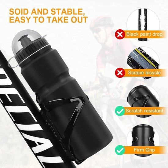 Bidonhouder Fiets - 7cm - Bidonhouders - Universele Bekerhouder - Fiets - Racefiets - Mountainbike - Racefiets & Mountainbike - Drinkbushouder Fiets - Cupholder Kinderwagen - Bekerhouder Rolstoel - Zwart — afbeelding 4