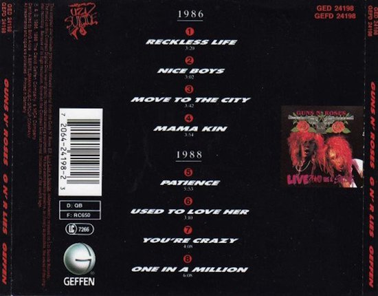 Guns N' Roses G N' R Lies - Album met Mama Kin en Patience | bol