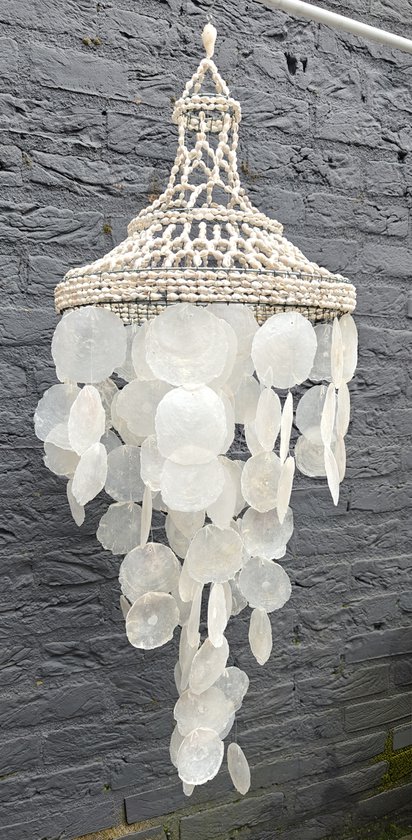 Grote Ibiza hanger Capiz - schelpen hanger - interieur- uniek - strand - tropisch - decoratie - sfeer hanger - schelp - ibiza style - capiz - XL - boho