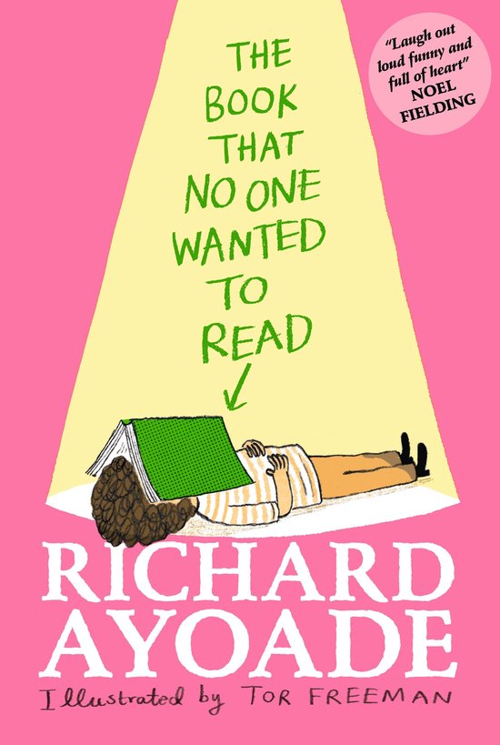 Boek "The Book That No One Wanted to Read" met een getekend personage dat op zijn buik ligt met een boek over zijn gezicht. Twee armen en benen zijn zichtbaar.