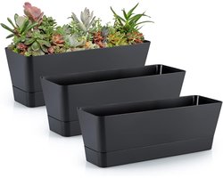 Set van 3 moderne plantenbakken voor vetplanten - Rechtho...