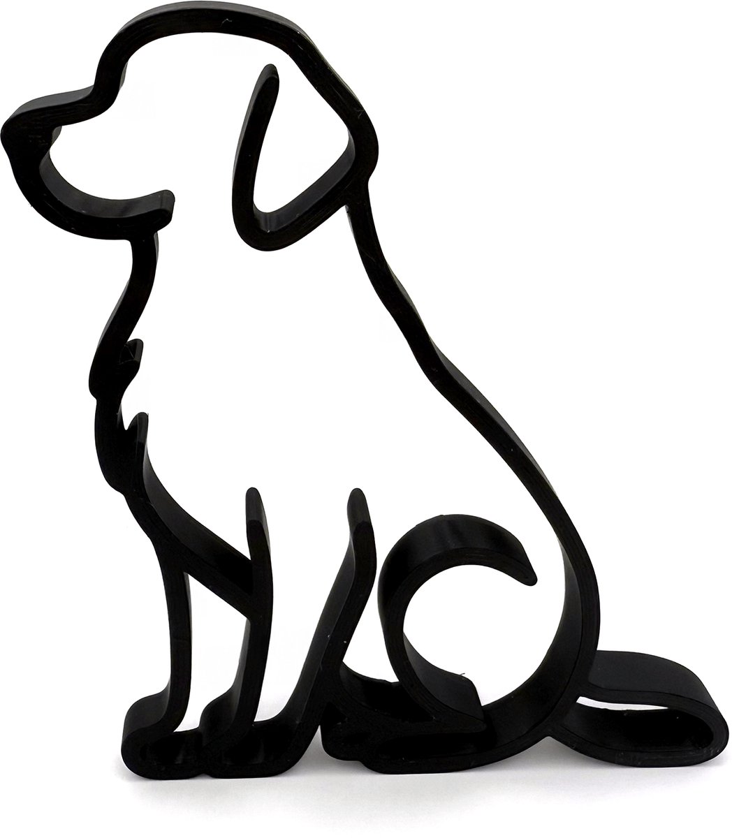 Golden Retriever - hondenbeeldje - zwart - 20 cm hoog