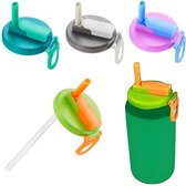 Lot De 4 Couvercles Réutilisables En Silicone Pour Canette De Soda Avec Paille, Convient Aux Boissons En Conserve, Bière, Jus De Fruits - 4 Couleurs