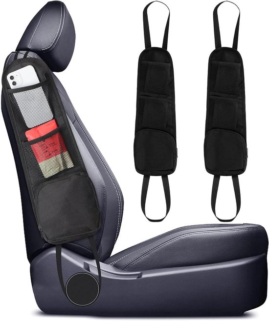 Autostoel-zijorganizer, optionele opbergtas voor in de auto, netvakken