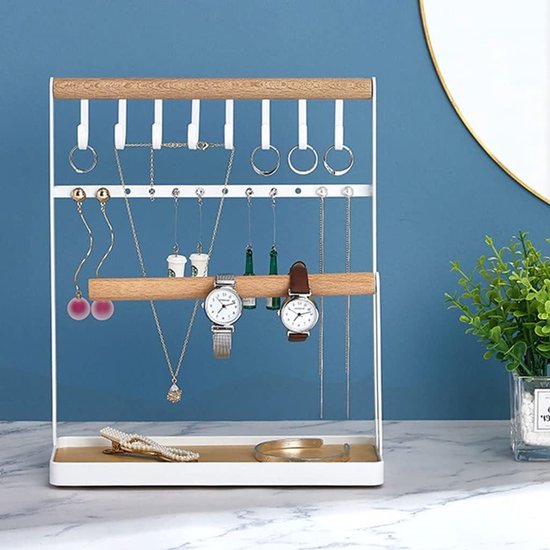 Sieradenstandaard, prinsessenjurk ketting sieradenstandaard houder dame model kleding schoenen met creatieve oorbel hanger ketting armband ring sieradenstandaard display (1