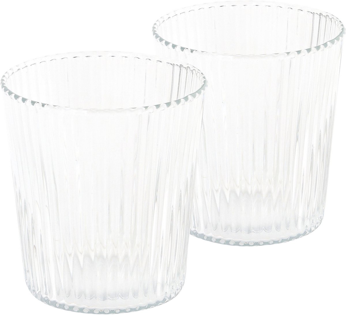 Paveau White Haven - Ribbed Waterglazen - 2 Stuks - Duurzaam Borosilicaatglas
