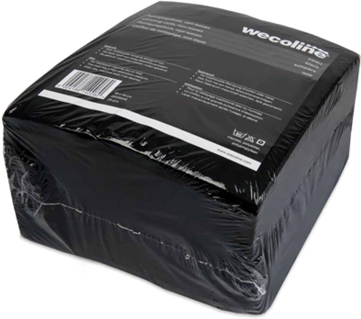 Wecoline Reinigingsdoek - Vaatdoek non-woven - 25 Stuks - 38 x 40cm - Zwart