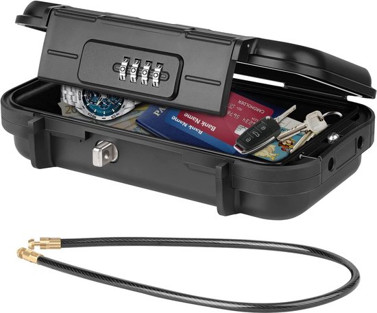 Coffre-fort portable étanche avec code et câble