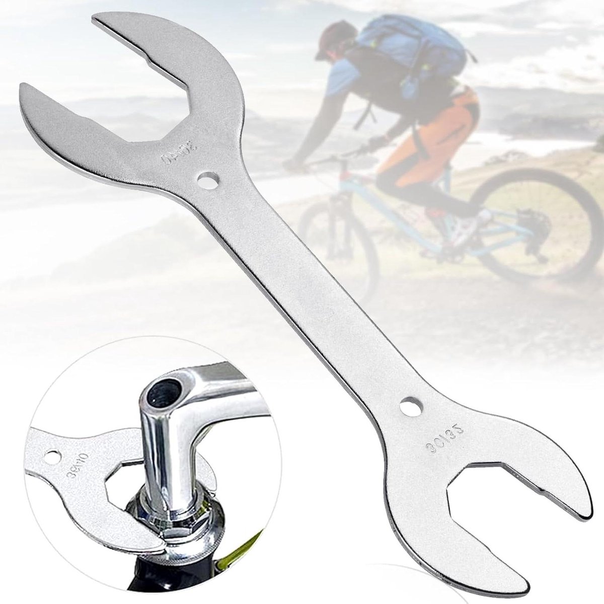 Fietspedaalsleutel voor Bike en Scooter Reparatie - Zilverkleurig - Klein en Lichtgewicht - Handige Wrench Tool
