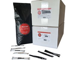 PR Coffee 1 Kg Medium koffiebonen | 1000 suikersticks | 1000 Creamersticks | voordeelset | combi deal