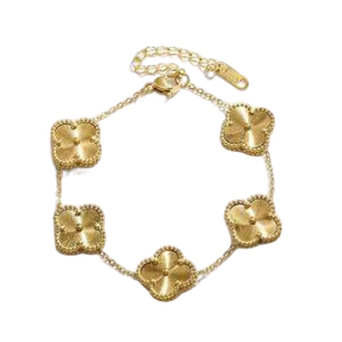 luxxie gouden klaver armband-clover armband goud-armband dames-luxe armband-kado voor haar-trendy armband