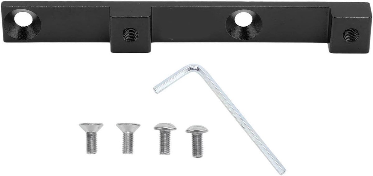 Allecto Plus - Fiets Flessenkooi Houder Montage Base voor Road Mountainbike Frame - Zwart - Verstelbare Dubbele Gat Positie Adapter