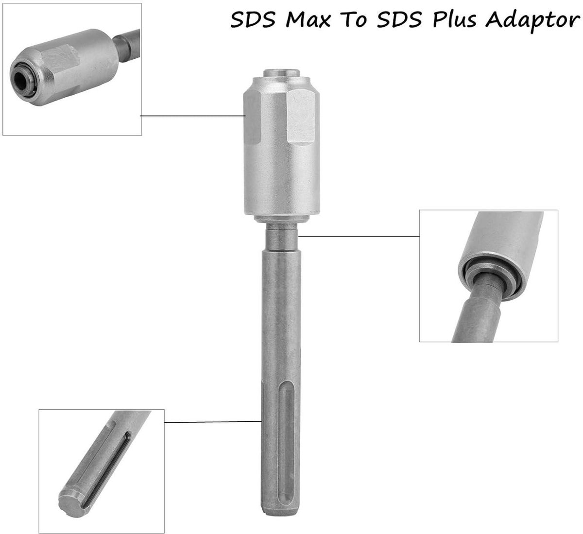 Adaptateur SDS Vers SDS Plus - Acier Chromé 40, Pour Perçage - Compatible Toutes Perceuses SDS Standard