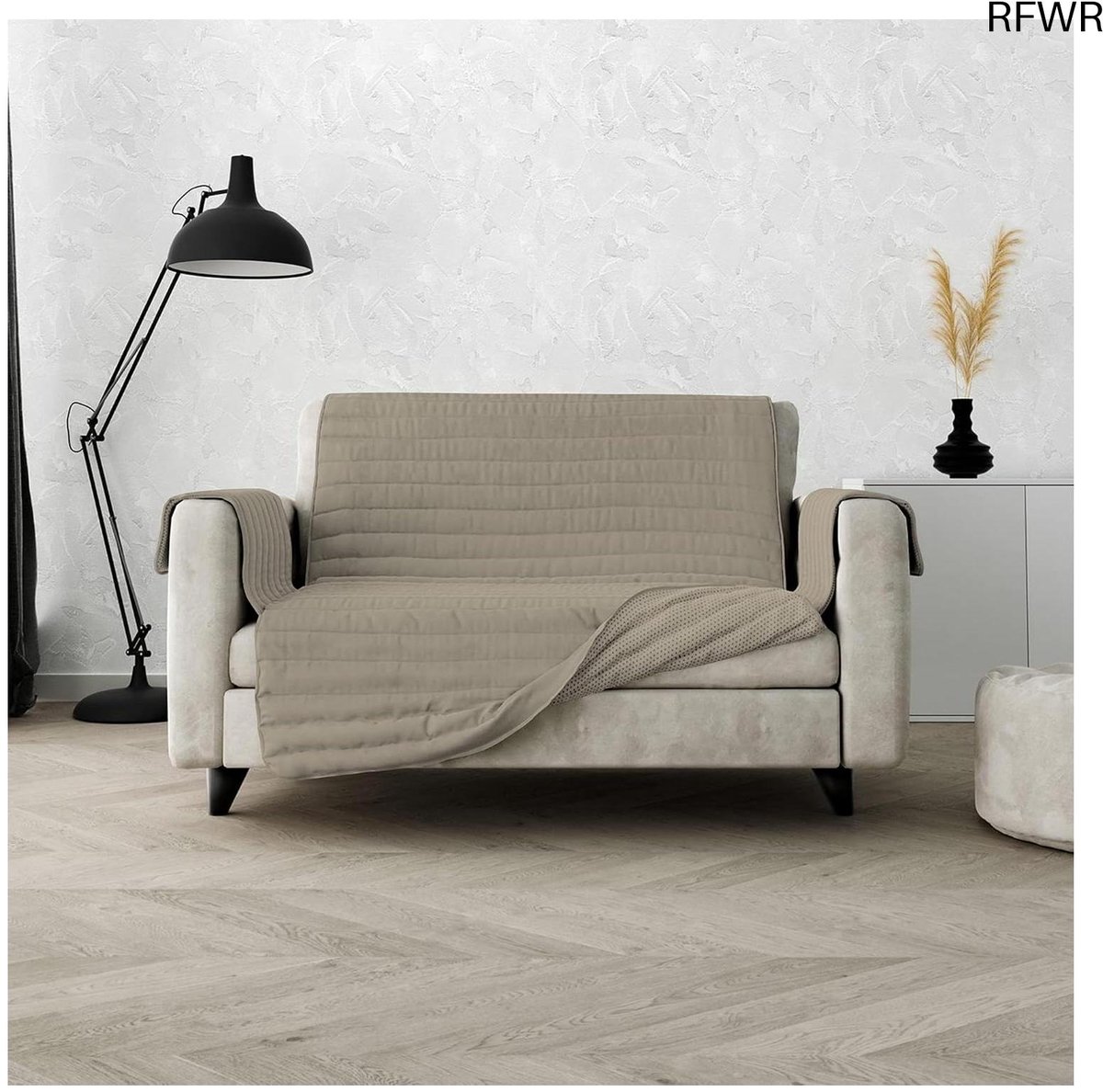 RFWR® Antislip Waterdichte Bankhoes 2-zits Taupe - Microvezel - Oeko-Tex Gecertificeerd