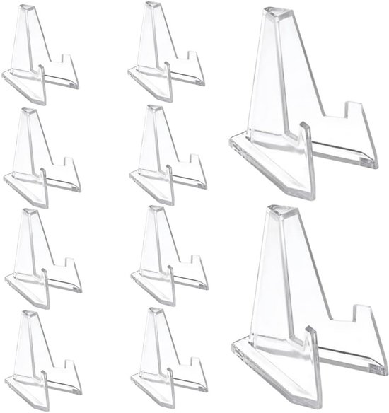 Dwitkul 24 stuks acryl standaards, instelbare mini-ezels voor borden, kaarten, boeken en munten - veelzijdige opstaander voor postkaarten en meer Dwitkul 24 stuks acryl standaards, instelbare mini-ezels voor borden, kaarten, boeken en munten - veelzijdige opstaander voor postkaarten en meer