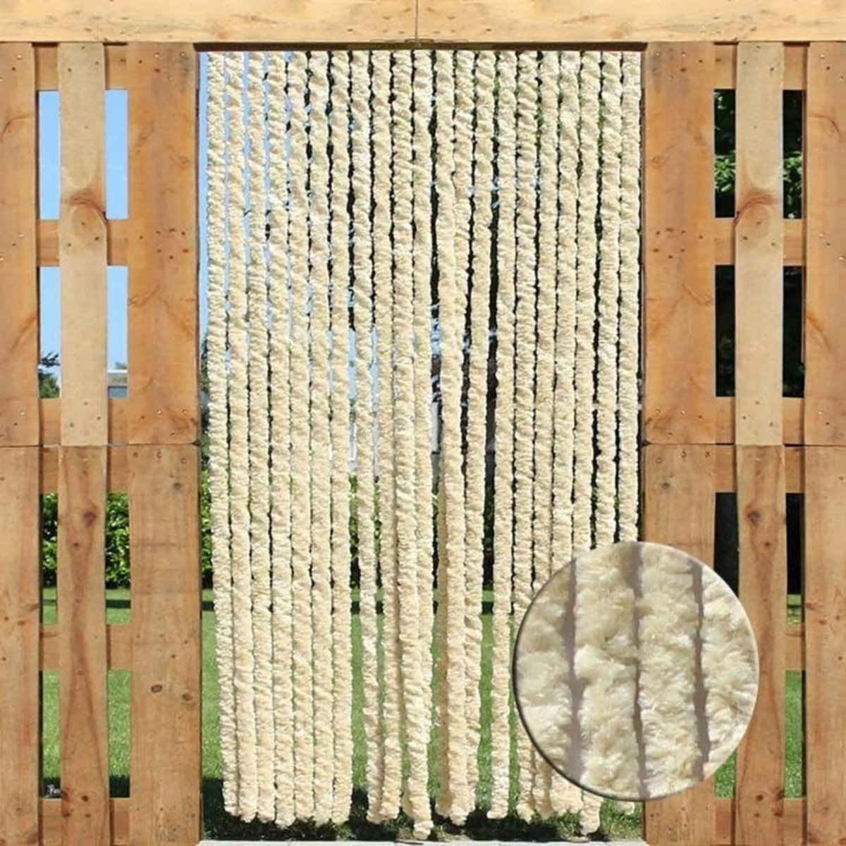 MKSS® Vliegengordijn Kattenstaart - Deurgordijn - Hordeur - Beige