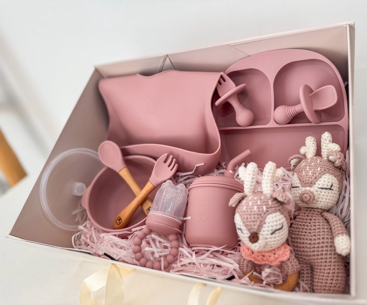 The Baby Supply – Baby Blush Cadeaubox Roze | Luxe Kraamcadeau Serviesset voor Meisjes