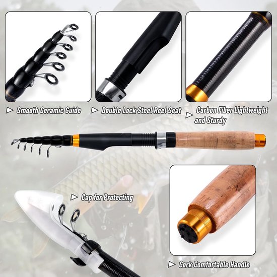 RFWR® Telescopische Hengel en Haspel Set voor Forel Vissen van RFWR — afbeelding 2