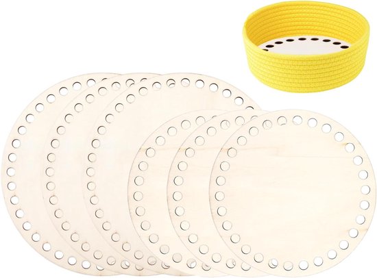 WUISOLQP Set van 5 mandbodem voor haken, houten bodem voor haken