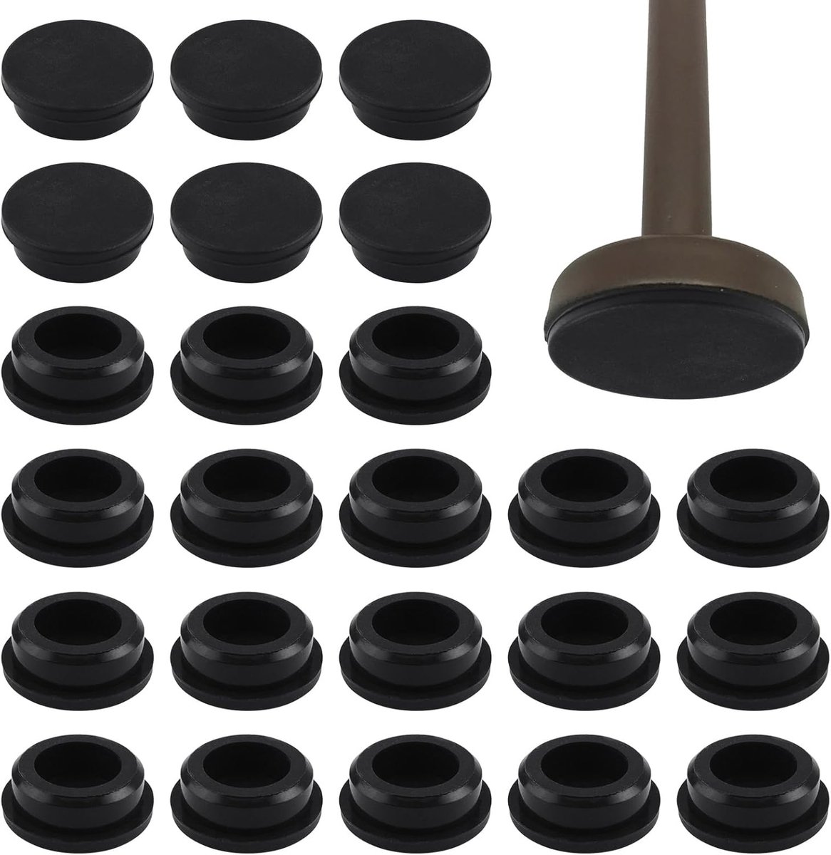 Stoelpootglijders - Beveiliging voor Terrasmeubilair - 24 stuks - Zwart - 32 mm