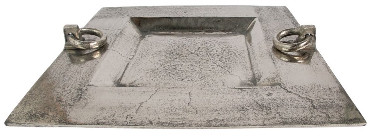 Dienblad met handgrepen ijzer zilver h7 44x44