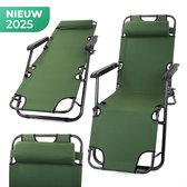 Bol.com Golermo Opvouwbare Tuinligstoel met Versterkt Frame en Zacht Kussen – Strandbed / Ligstoel – Voor Buiten & Camping aanbieding