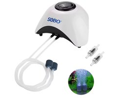Premium Complete Aquarium Luchtpomp Set - 360 L/H - 2 aansluitingen - Met Regelaar - Inclusief Luchstenen en Slangen