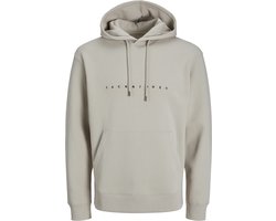 JACK & JONES Star jj sweat hood regular fit - heren hoodie katoenmengsel met capuchon - beige