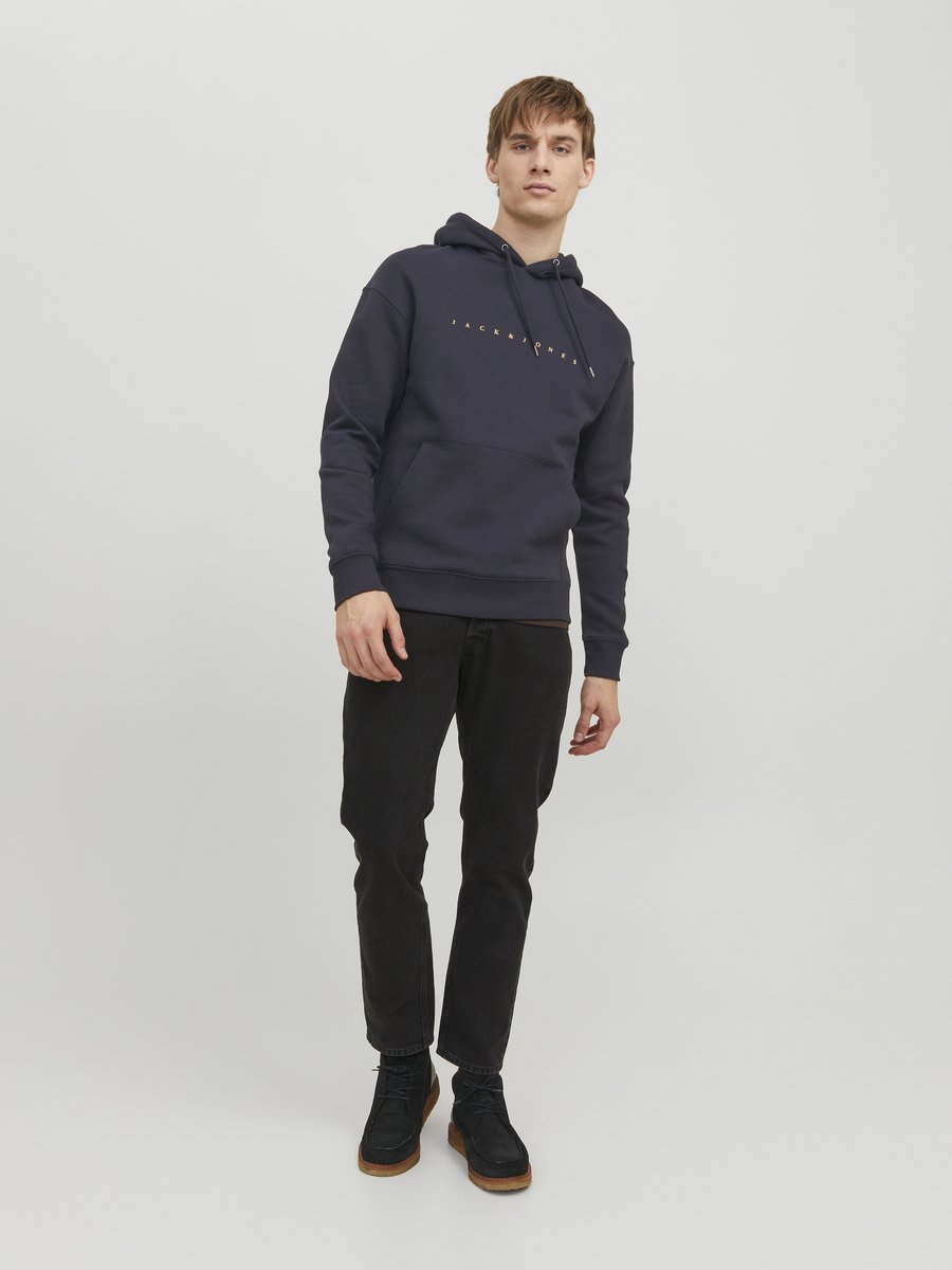 JACK & JONES Star jj sweat hood regular fit - heren hoodie katoenmengsel met capuchon - blauw blauw — afbeelding 6