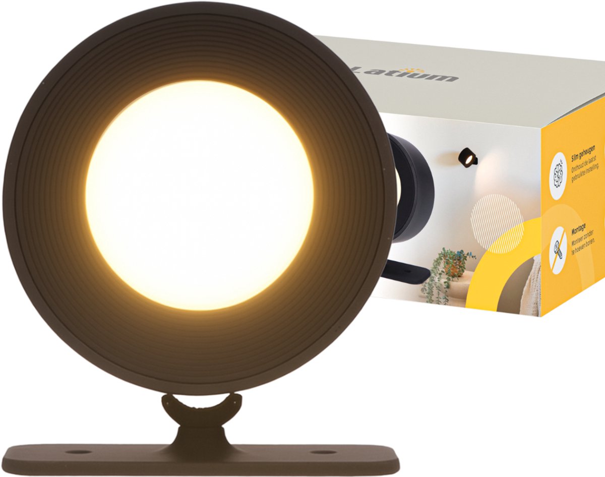 Latium Oplaadbare Wandlamp voor Binnen - Dimbaar en te Bevestigen zonder Boren - USB Oplaadbaar - Slaapkamer - Nachtlamp - Zwart