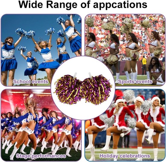 BINQILIN 2 Pièces Cheerleading Pompons Pom Pom Girl pour Les Compétitions Sportives Les BINQILIN 2 Pièces Cheerleading Pompons Pom Pom Girl pour Les Compétitions Sportives Les