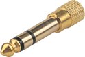 Gouden 6.35mm naar 3.5mm audiostekkeradapter, detail van de plug.