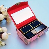 Leder Lippenstift-Etui Mit Spiegel – Wasserdicht, 7,5x9 Cm, Rosa Kosmetiktasche Für Unterwegs