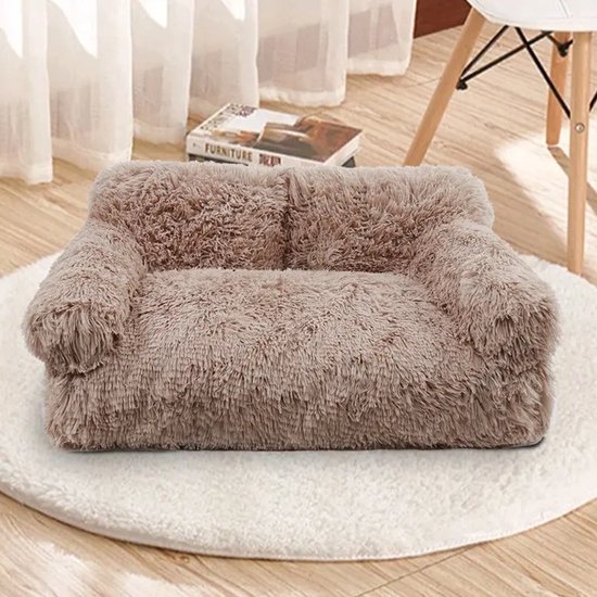 Luxe Kattenmand - Kattenbed - Kattensofa - Huisdier Bed Voor Kleine Middelgrote Honden Katten - Comfortabele Pluche - 55x38x18cm - Kaki