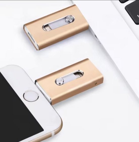 USB-stick voor i-Phone 256 GB, geen app nodig, 4-in-1